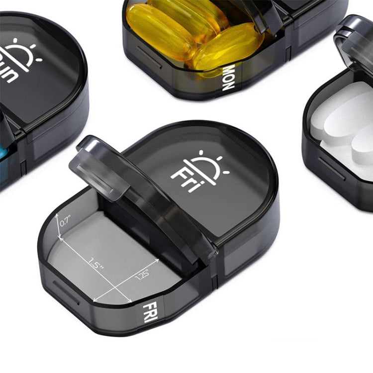 14 Compartment Medicine Box Plastic Double Row Leather Bag Pill Box