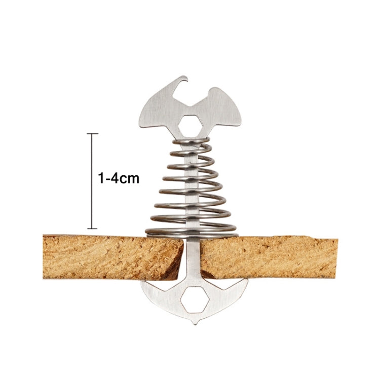 5 PCS 4 in 1 Outdoor Camping Fishbone Nail Spring Hook Wind Rope Buckle