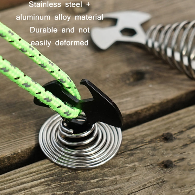 5 PCS 4 in 1 Outdoor Camping Fishbone Nail Spring Hook Wind Rope Buckle