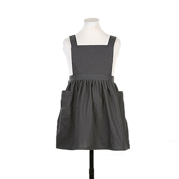 Cotton And Linen Parent-Child Painting Apron Baking Coffee Work Clothes,Size: