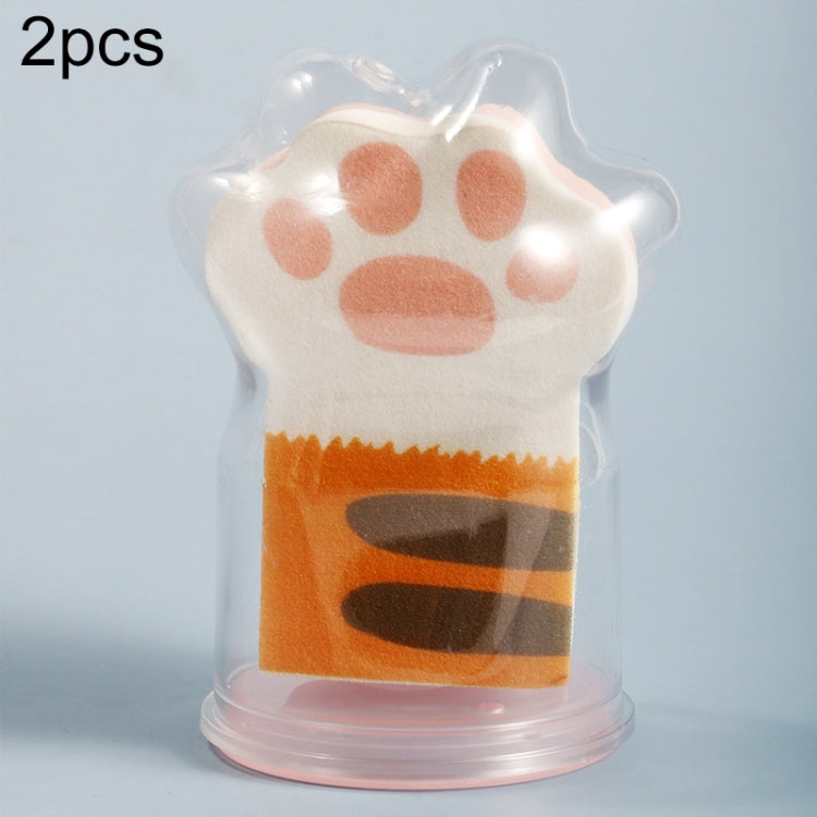 2 PCS Long Cat Claw Wet and Dry Use Puff with Storage Box