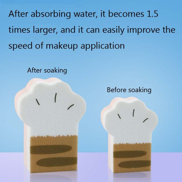 2 PCS Long Cat Claw Wet and Dry Use Puff with Storage Box