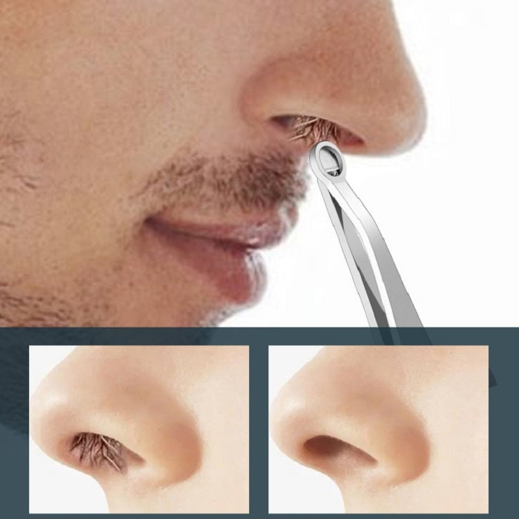 2 PCS Stainless Steel Nose Hair Clip Round Ring Nose Hair Trimmer