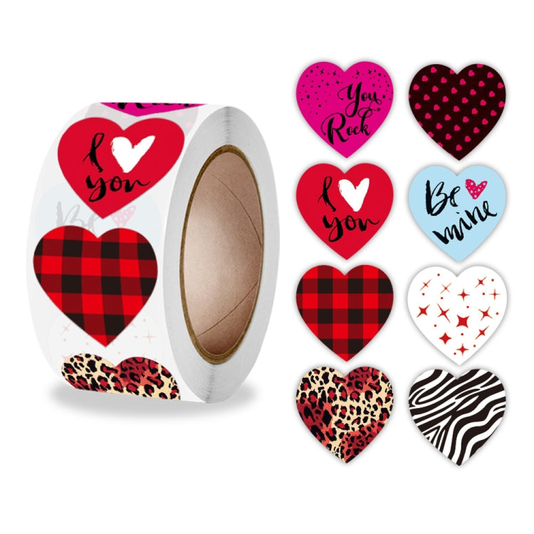 Roll Pack Valentine Day Heart Love Sticker Self-adhesive Label
