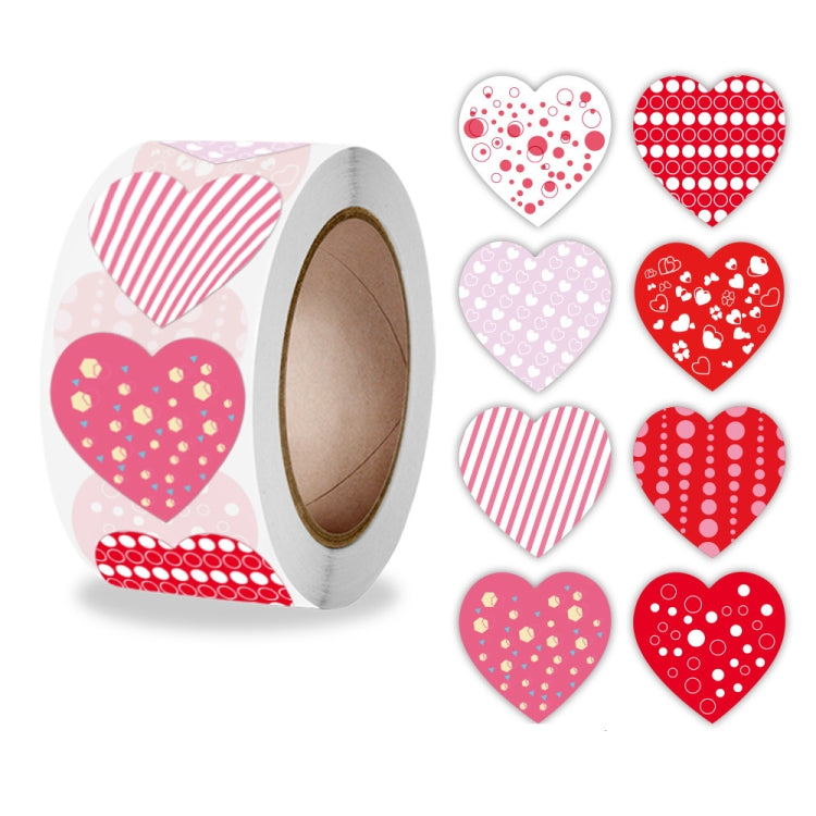 Roll Pack Valentine Day Heart Love Sticker Self-adhesive Label