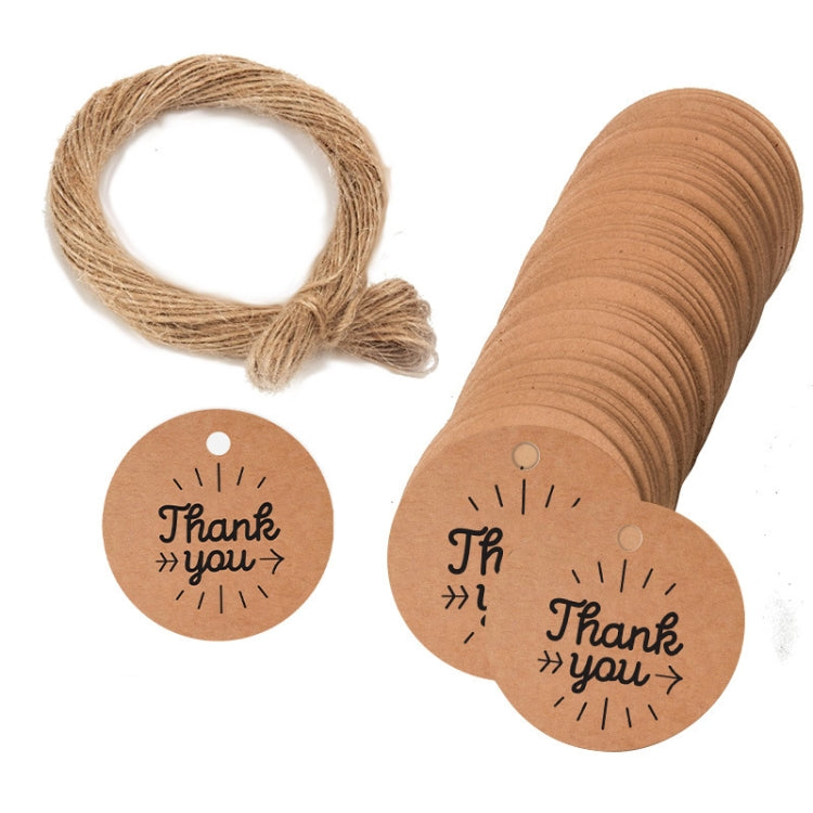 100pcs /Pack Kraft Paper Gift Tag With 20m Hemp Rope