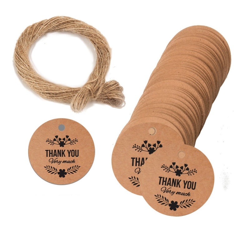 100pcs /Pack Kraft Paper Gift Tag With 20m Hemp Rope
