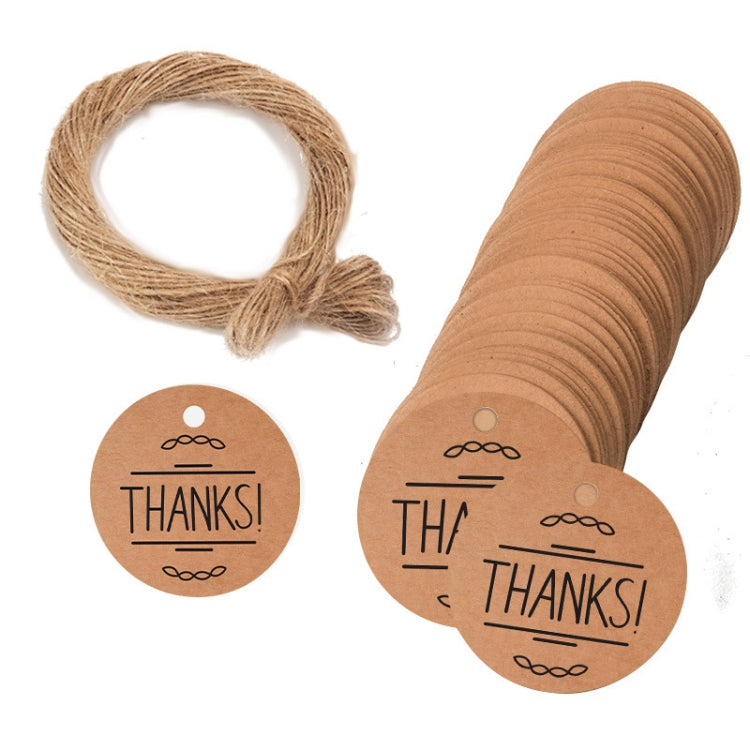 100pcs /Pack Kraft Paper Gift Tag With 20m Hemp Rope