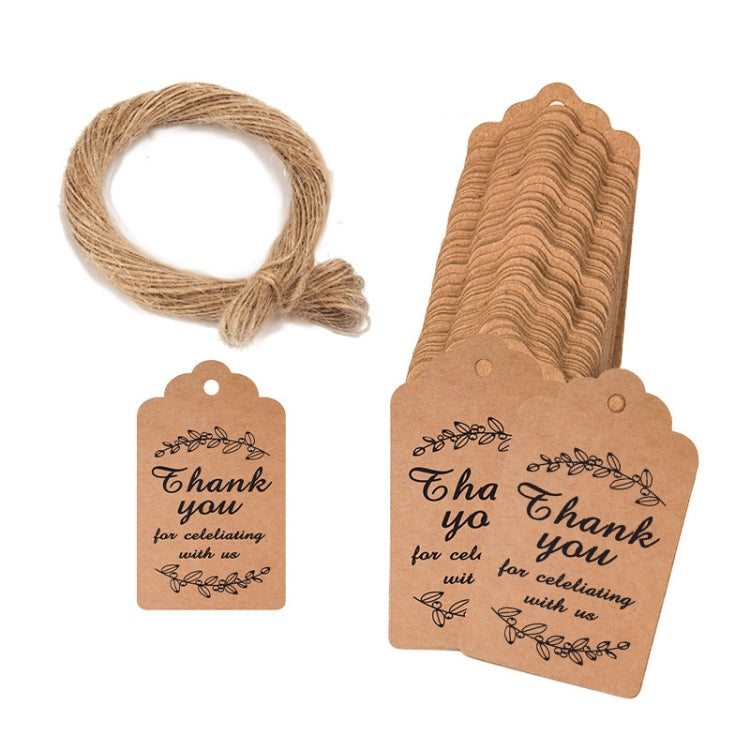 100pcs /Pack Kraft Paper Gift Tag With 20m Hemp Rope
