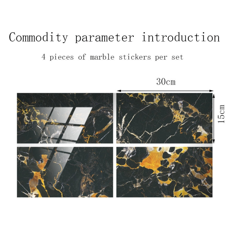 4 PCS  Crystal Film Wall Tile Sticker Imitation Marble Pattern Wall Sticker