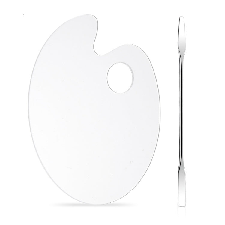 Acrylic Makeups Manicure Transparent Palette With Color Stick, Specification: Elliptical Plate+Stick