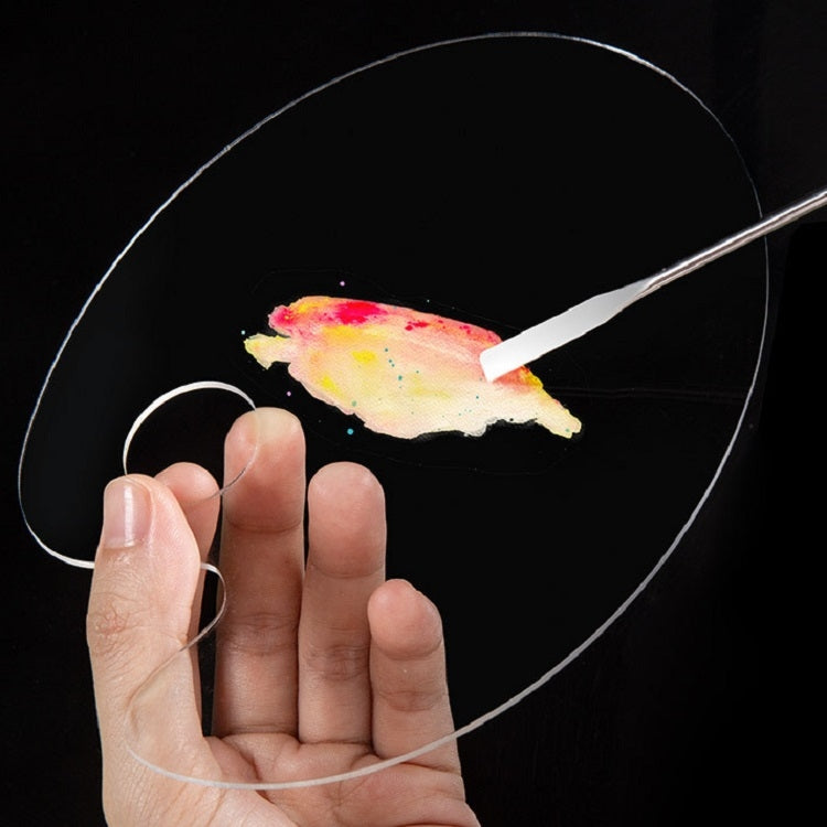 Acrylic Makeups Manicure Transparent Palette With Color Stick, Specification: Elliptical Plate+Stick