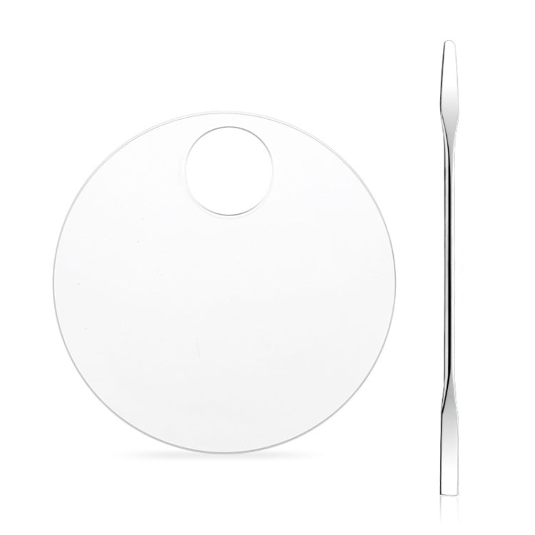 Acrylic Makeups Manicure Transparent Palette With Color Stick, Specification: Elliptical Plate+Stick