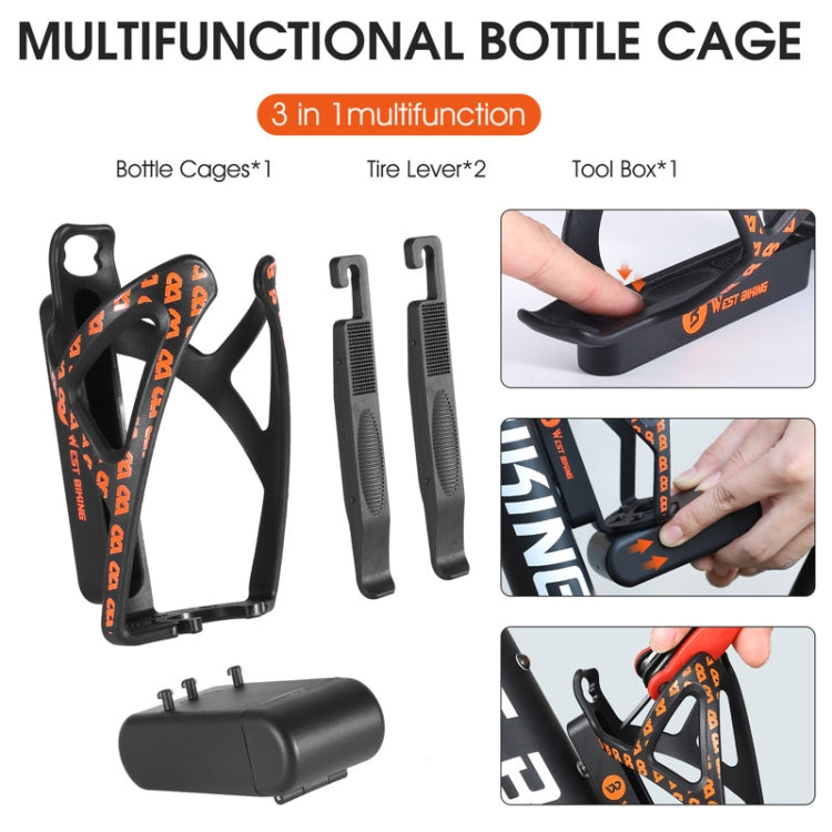 WEST BIKING Bicycle Multifunctional Bottle Cage Tire Lever Tool Box