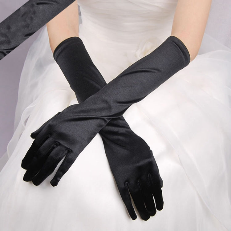 1pair Bride Gloves Satin Long Vintage Travel Sunscreen Dress Wedding Gloves