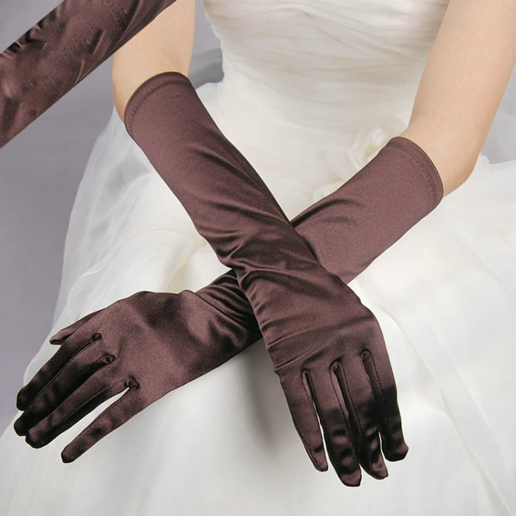 1pair Bride Gloves Satin Long Vintage Travel Sunscreen Dress Wedding Gloves