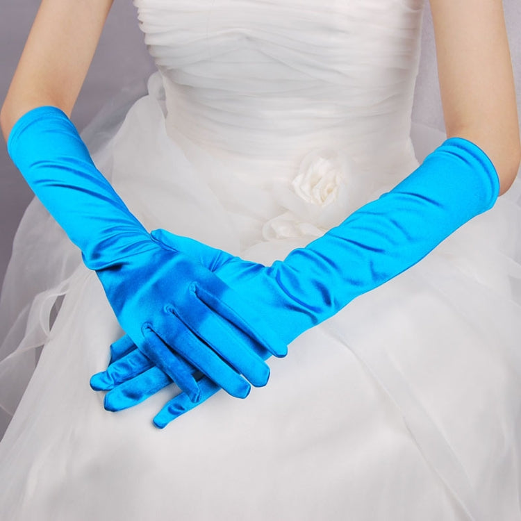 1pair Bride Gloves Satin Long Vintage Travel Sunscreen Dress Wedding Gloves