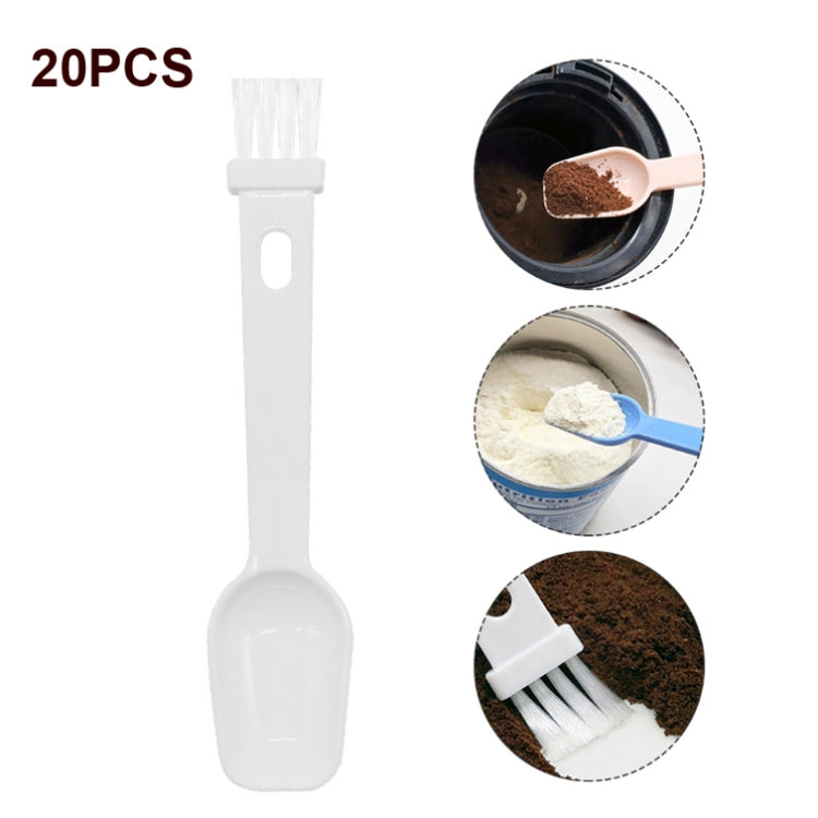 20 PCS Coffee Bean Grinder Spoon Grinder Cleaning Brush With Scale