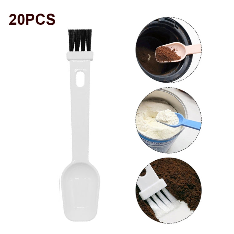 20 PCS Coffee Bean Grinder Spoon Grinder Cleaning Brush With Scale