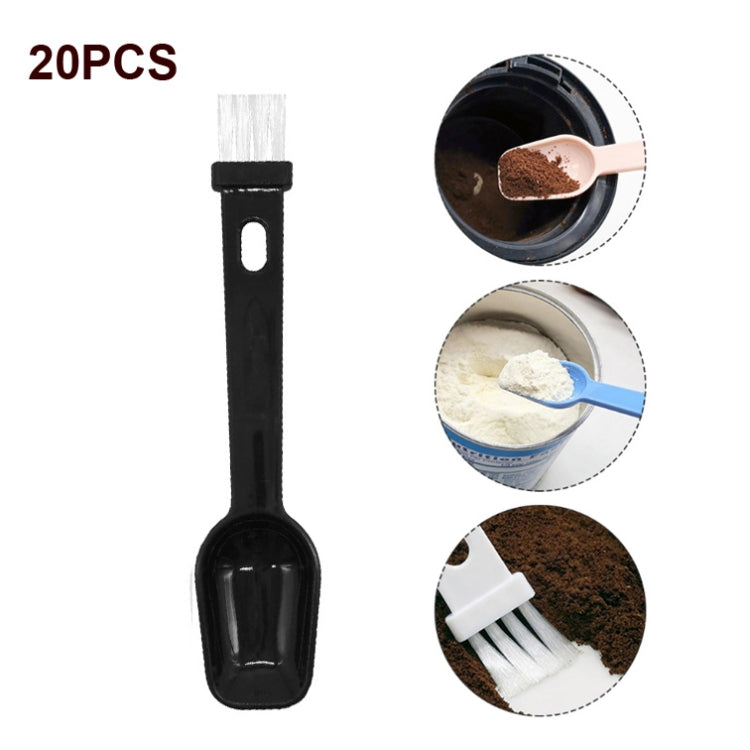 20 PCS Coffee Bean Grinder Spoon Grinder Cleaning Brush With Scale