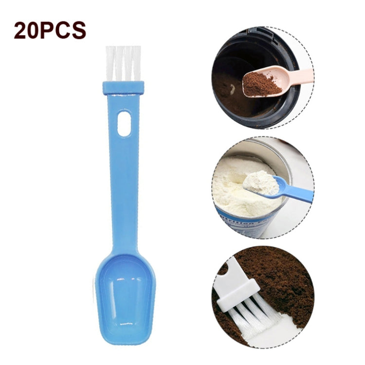 20 PCS Coffee Bean Grinder Spoon Grinder Cleaning Brush With Scale