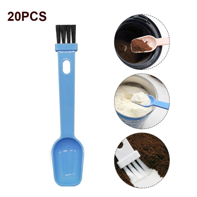 20 PCS Coffee Bean Grinder Spoon Grinder Cleaning Brush With Scale