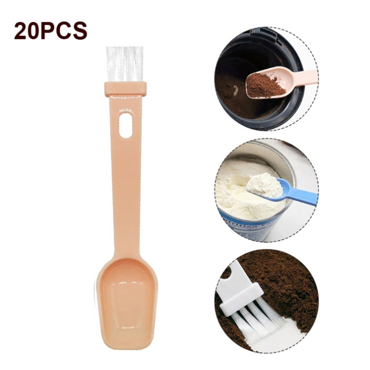 20 PCS Coffee Bean Grinder Spoon Grinder Cleaning Brush With Scale