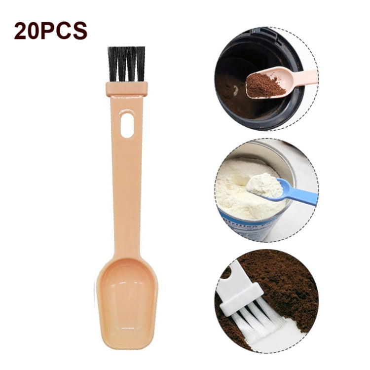 20 PCS Coffee Bean Grinder Spoon Grinder Cleaning Brush With Scale