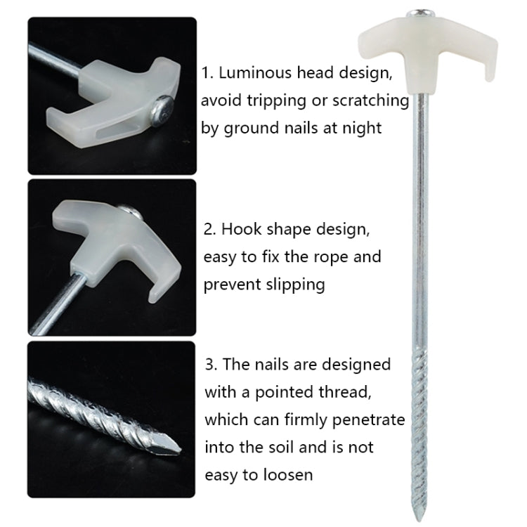 6 PCS Outdoor Camping Tent Luminous Nails