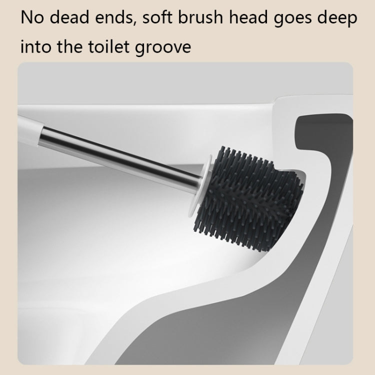 TPR Soft Glue Long-handle Toilet Brush with Base, Spec: