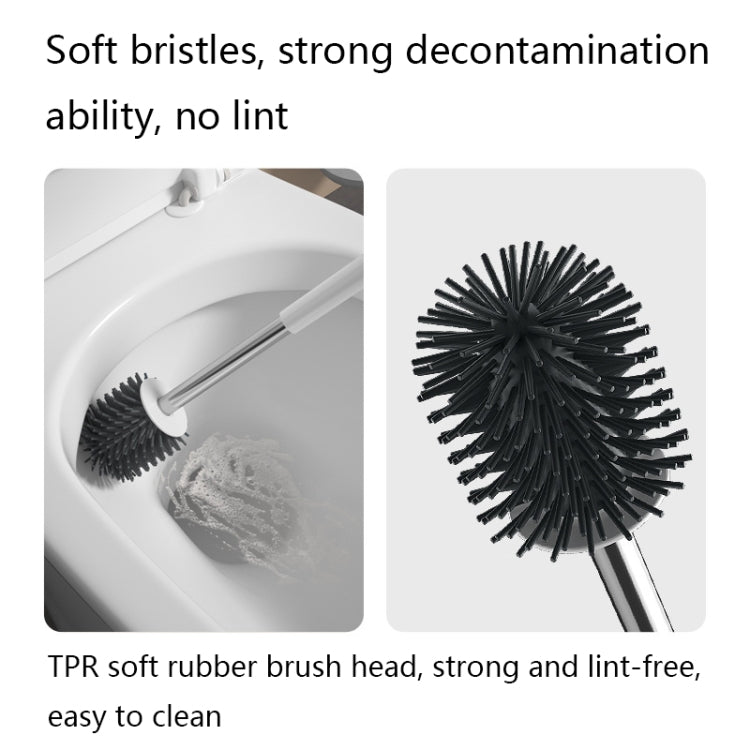 TPR Soft Glue Long-handle Toilet Brush with Base, Spec: