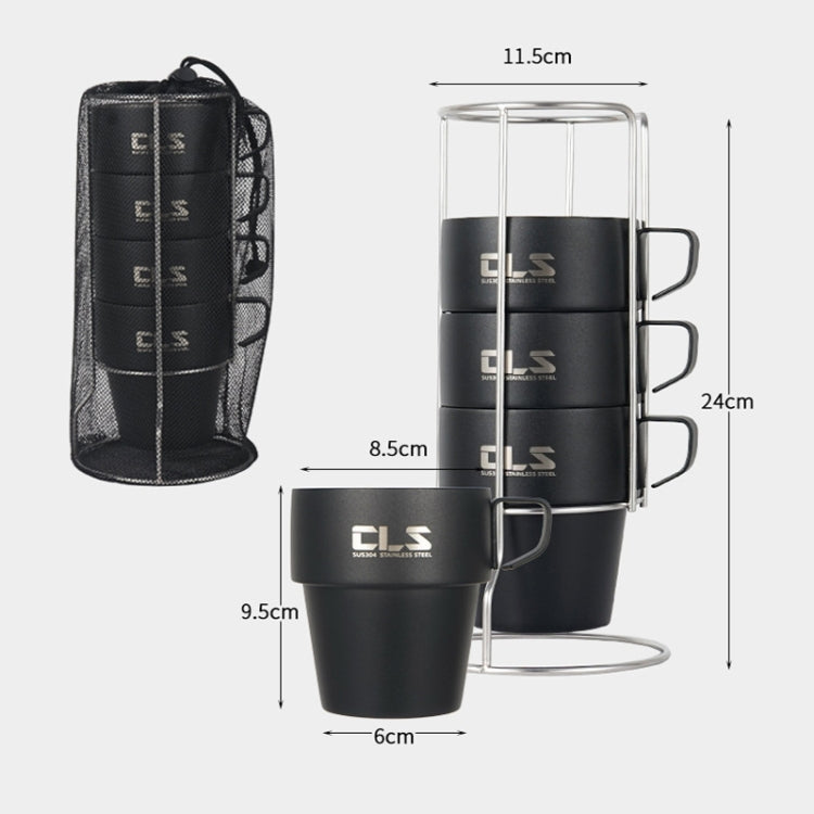 CLS 4 in 1 Outdoor 304 Stainless Steel Camping Cup