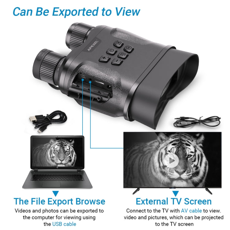 APEXEL Night Vision Binoculars With Video Recording HD Infrared Telescope For Hunting
