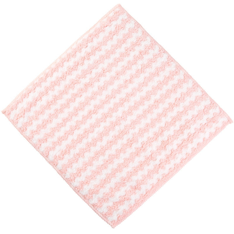 10 PCS  Absorbent Wave Dish Cloth Rag Non-stick Oil Coral Velvet Dish Towel (Random Color Delivery)