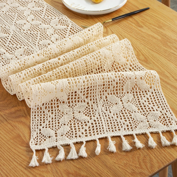 Widened And Stitched Rustic Knitted Hollow Tablecloth