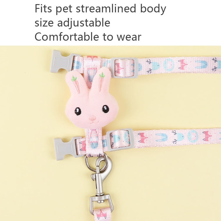 Rabbit Head Type Cat Traction Rope Anti-breakaway Adjustable Cat Leash