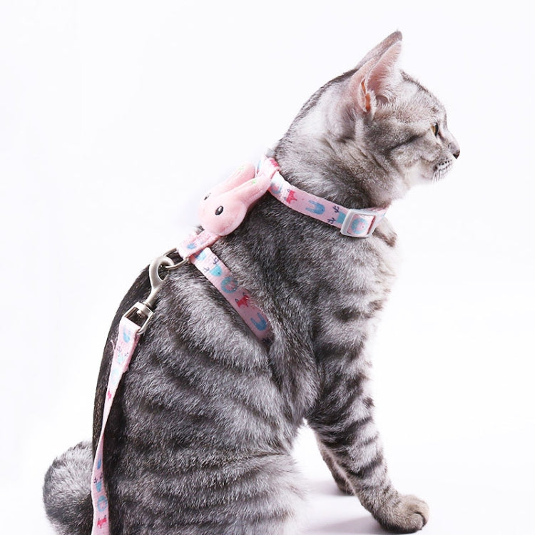 Rabbit Head Type Cat Traction Rope Anti-breakaway Adjustable Cat Leash