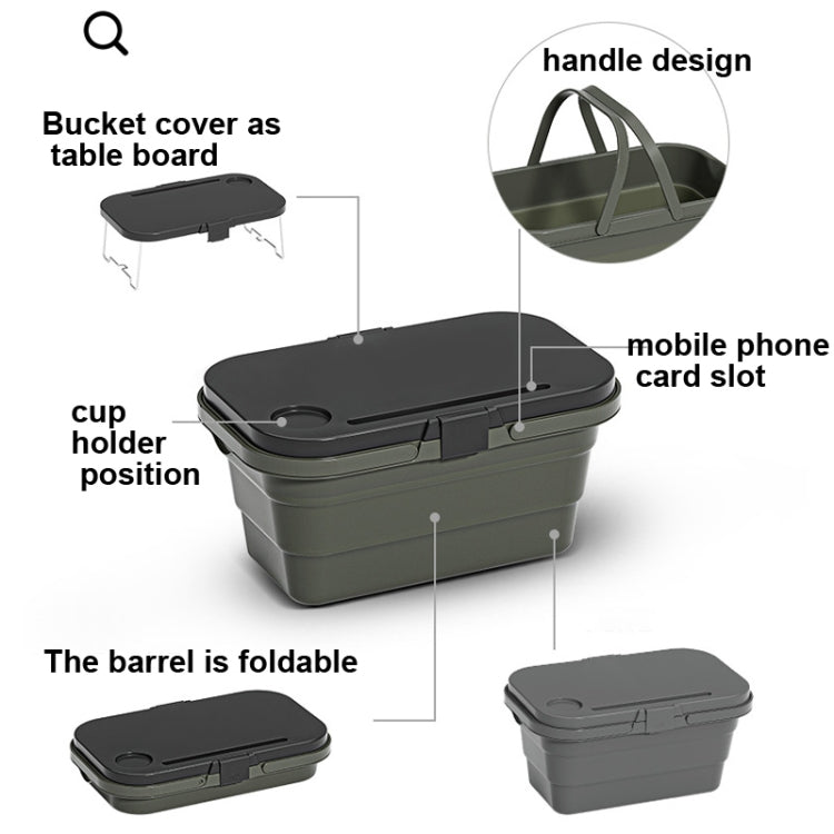 Camping Water Carry Basket Picnic Basket Outdoor Folding Box Can Be Used As Table