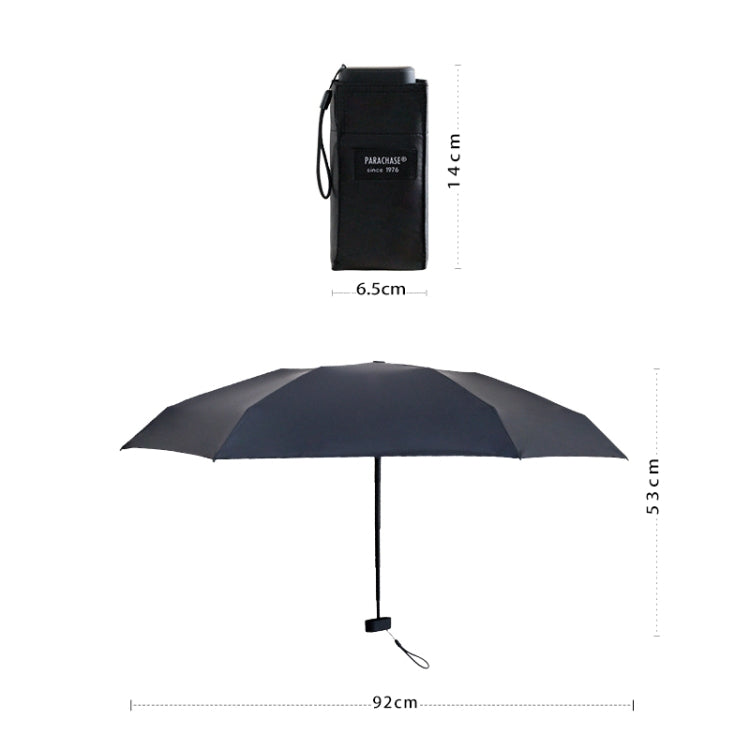 PARACHASE Mini Six Fold Bag Black Glue Sunside Sunscreen Anti-UV Sun Umbrella