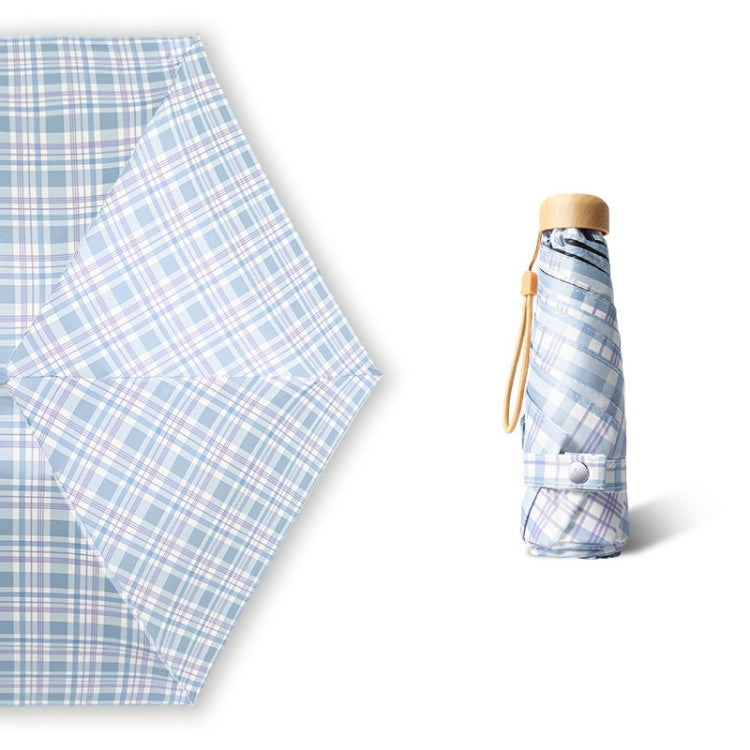 Five-fold Lattice Umbrella Black Glue Sun and Rain Dual-use Pocket Capsule Umbrella