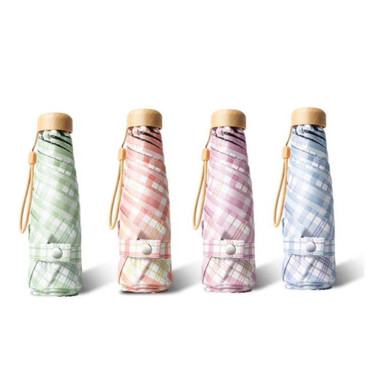 Five-fold Lattice Umbrella Black Glue Sun and Rain Dual-use Pocket Capsule Umbrella