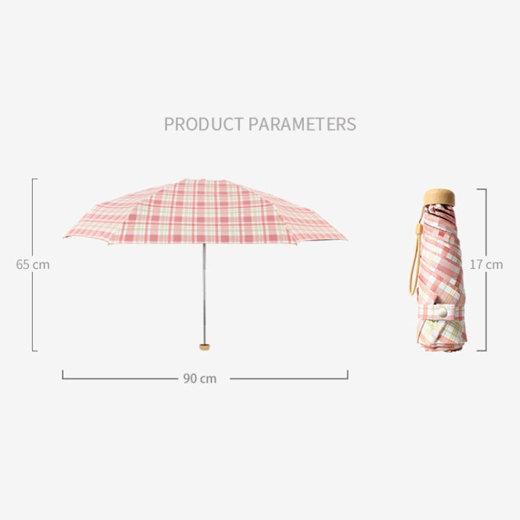 Five-fold Lattice Umbrella Black Glue Sun and Rain Dual-use Pocket Capsule Umbrella