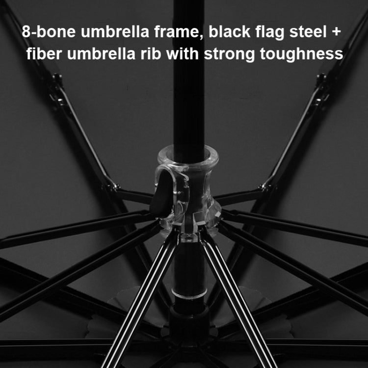 3-fold 8-bone Hand-opened Sunny and Rainy Umbrella Black Glue Sunscreen Umbrella