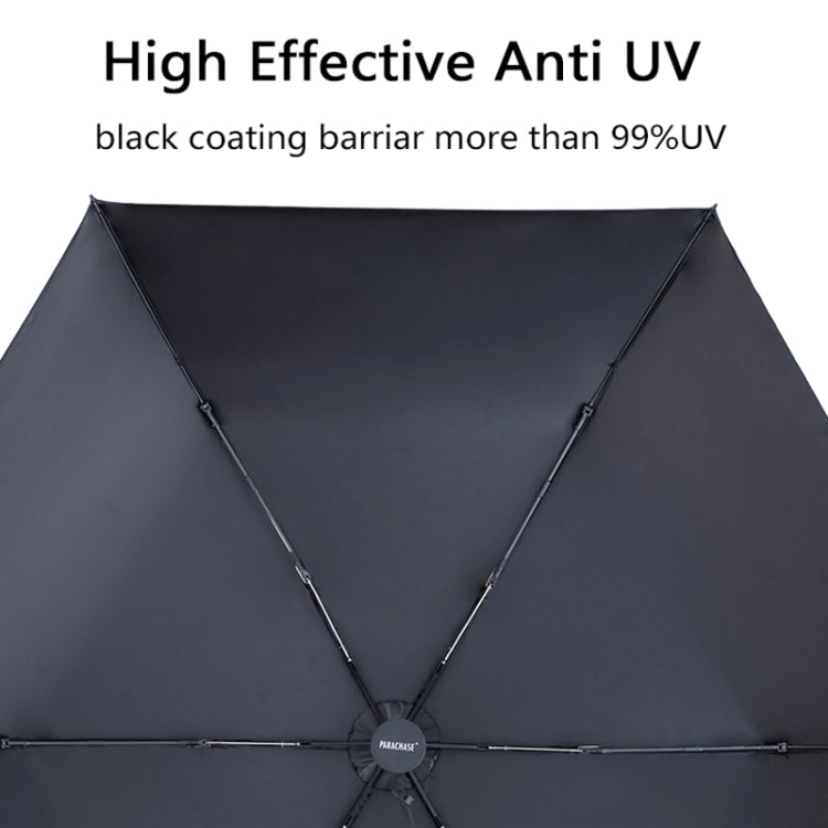 PARACHASE Carbon Fiber Light Portable Small Clever Black Glue Sunscreen Anti-UV Sun Umbrella