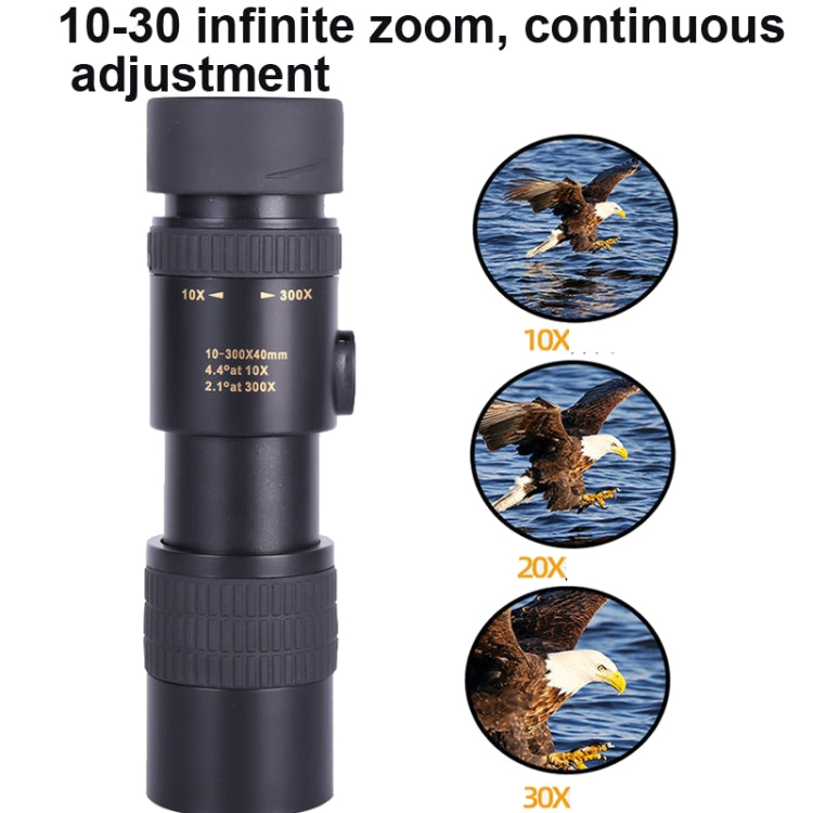 10-300x40 Monocular HD Telescope BAK4 Prism Telescope,Style: