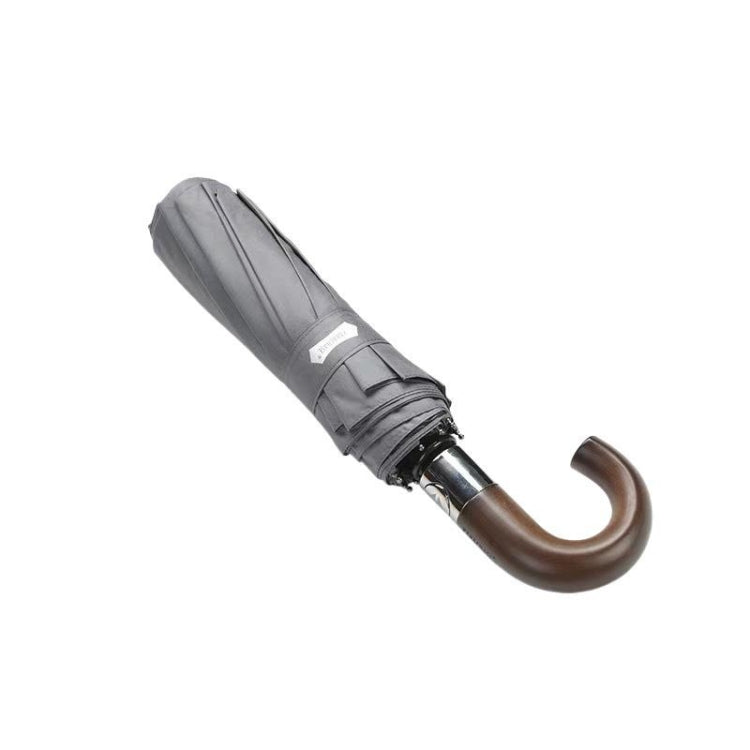 PARACHASE Solid Wood Bending Handle 10 Bone Three Fold Automatic Umbrella