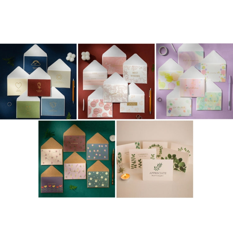 2 Sets Bronzing Mother Day Birthday Card Wishes DIY Envelope Set