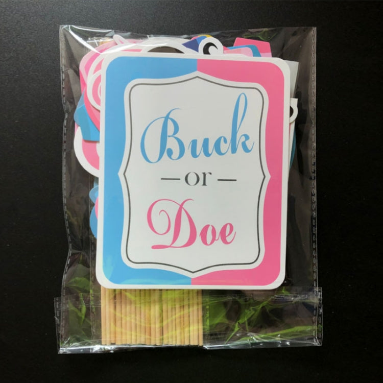 3 Sets Baby Birthday Party Gender Reveal Stickers Photo Props