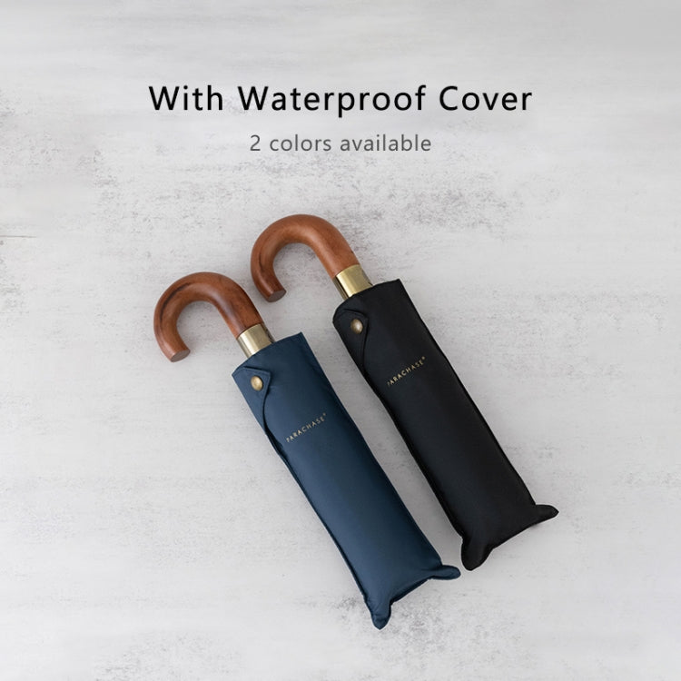 PARACHASE Large Ruggedized Shrink Retro Wind-Resistant Folding Umbrella