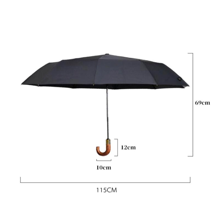 PARACHASE Large Ruggedized Shrink Retro Wind-Resistant Folding Umbrella